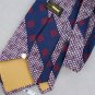 Vtg GOLDEN CLASP Geomatric Stripe Navy Red Texture 60s 70s Men Neck Tie #V-4 EVC