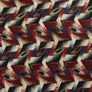 #1A New 7th AVE BEIGE BLACK MAROON ZIG ZAG MEN NECK TIE