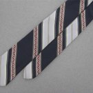 Vtg Wembley 2 1/2" Skinny Stripe Floral Black Red Texture 60s Neck Tie #V-4 EVC
