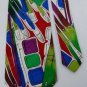 Mint GIORGIO BENELLI Italy PAINTING Brush Art Deco BLUE Men Designer Tie EUC