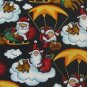 #1A NEW CHRISTMAS HOLIDAY SANTA REINDEER CLOUD SLEIGH BLACK WHITE Necktie Tie