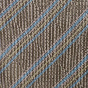 #1A New XL 60" KAI LONG STRIPE WOVEN TAN BLUE TIE Necktie