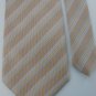 #1A New XL 60" KAI LONG STRIPE WOVEN TAN BLUE TIE Necktie