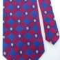 #1A NAUTICA WOVEN THICK CHECKERED RED BLUE SILK NECK TIE  CRAVATE Cravatta