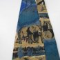 LOST KINGDOM USA ELEPHANT ART DECO BLACK Sandy Neck Tie Men Designer Tie EUC