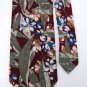 TED LAPIDUS FLORAL MAROON BLUE GREEN SILK Men Designer Tie EUC