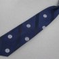 Vtg Wembley Clip On Clipon Blue White Texture Circle 60s 70s Stripe Neck Tie V-4