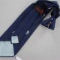 Vtg Wembley Clip On Clipon Blue White Texture Circle 60s 70s Stripe Neck Tie V-4
