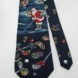 #1A New STAFFORD USA Christmas Santa GOLF Holiday NAVY WHITE RED  Necktie Tie