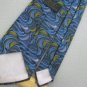 Vintage Wemlon Wembley Abstract Waves Texture 60s 70s Blue Blk Mens Neck Tie #EV