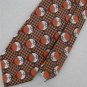 VINTAGE CHRISTIAN DIOR BROWN GEOMETRIC CIRCLE TEXTURE FAT 60s 70s Neck Tie #V-3