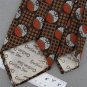 VINTAGE CHRISTIAN DIOR BROWN GEOMETRIC CIRCLE TEXTURE FAT 60s 70s Neck Tie #V-3
