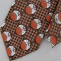 VINTAGE CHRISTIAN DIOR BROWN GEOMETRIC CIRCLE TEXTURE FAT 60s 70s Neck Tie #V-3