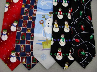2 Christmas Xmas Holiday Silk Men's Ties Necktie Neck Tie Lot #L11