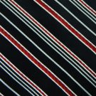 #1A STAFFORD WOVEN STRIPE BLACK RED WHITE SILK MEN NECK TIE Krawatte Cravat