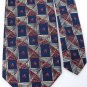 HATHAWAY WOVEN BLUE RED YELLOW SILK MEN NECK TIE Men Designer Tie EUC