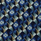 CLAIBORNE OVALS BLUE GREY YELLOW SILK MEN NECK TIE Men Designer Tie EUC