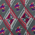 PATTINNI UOMO DIAMONDS RED GREY PURPLE SILK TIE NECK TIE Men Designer Tie EUC