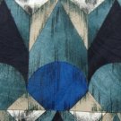 #1A ZYLOS STRIPE TEAL BLUE TAN BLACK SILK TIE NECKTIE