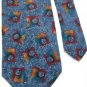 #1A SECOURS ITALY DarkBlue RED ABSTRACT SILK MEN NECK TIE