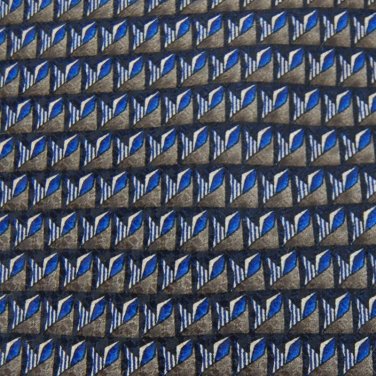 TESORO ROSSO GRAY BLUE BLACK GEOMETRIC Men Designer Tie EUC