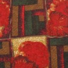 #1A JACQUES FERAUD RED KHAKI GREEN FLORAL NARROW NECK TIE