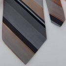 ARROW GRAY BLACK TAN STRIPE SILK Mens Neck Tie Men Designer Tie EUC