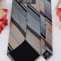 ARROW GRAY BLACK TAN STRIPE SILK Mens Neck Tie Men Designer Tie EUC