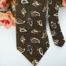 #1A NWT DONBERRY KEATS BROWN KHAKI ORANGE PAISLEY NECK TIE