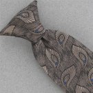 Vintage Barini Vivid Tan Leaves Snap On Clip-On 1960 60s 70s Mens Neck Tie #V-4