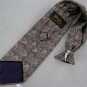 Vintage Barini Vivid Tan Leaves Snap On Clip-On 1960 60s 70s Mens Neck Tie #V-4