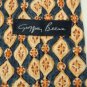 #1A GEOFFREY BEENE YELLOW GREY BROWN SILK MEN NECK TIE