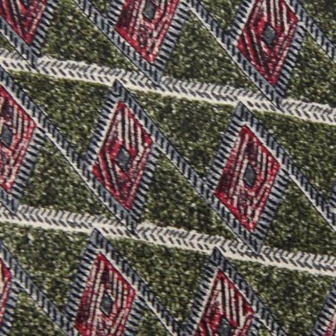 PETER THOMAS ForestGreen PINK DIAMOND SILK TIE NECK TIE Men Designer Tie EUC