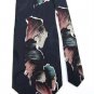 CHEZ ROFFE BLACK OLIVE TAN ABSTRACT SILK TIE NECK TIE Men Designer Tie EUC