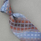 VTG WEMBLEY BROWN SKYBLUE SQUARE THICK WIDE TEXTURE 60s 70s Mens Neck Tie #V-2
