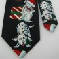 #1A New SURREY Christmas Holiday Ornament DALMATION DOG BLACK RED Necktie Tie