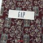 GAP SWIRLS MAROON GREY GREEN SILK  NECK TIEMen Designer Tie EUC