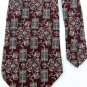 GAP SWIRLS MAROON GREY GREEN SILK  NECK TIEMen Designer Tie EUC