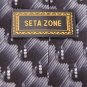 SETAZONE WAVES CIRCLES BLACK GREY SILK MEN NECK TIE Men Designer Tie EUC