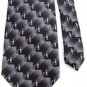 SETAZONE WAVES CIRCLES BLACK GREY SILK MEN NECK TIE Men Designer Tie EUC