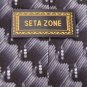 SETAZONE WAVES CIRCLES BLACK GREY SILK MEN NECK TIE Men Designer Tie EUC