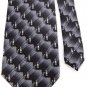 SETAZONE WAVES CIRCLES BLACK GREY SILK MEN NECK TIE Men Designer Tie EUC