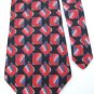 HENRY GRETHEL BLACK RED GEOMETRIC PATTERN MEN NECK TIE Men Designer Tie EUC