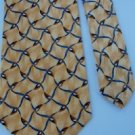 #1A New ROUNDTREE & YORKE YELLOW BLUE SILK MEN NECK TIE