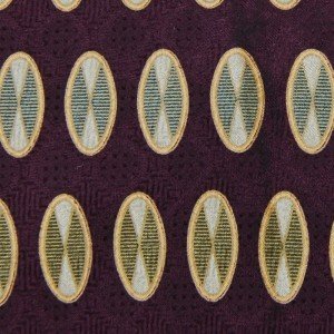#1A ROUNDTREE & YORKE OVALS MAROON OLIVE SILK TIE NECKTIE