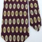#1A ROUNDTREE & YORKE OVALS MAROON OLIVE SILK TIE NECKTIE