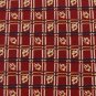 #1A STRUCTURE RED KHAKI CHECKER PATTERN SILK MEN NECK TIE