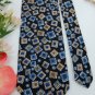 GROFFREY BEENE SQUARES CIRCLES BLACK BLUE Men Neck Tie Men Designer Tie EUC