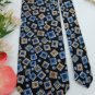 GROFFREY BEENE SQUARES CIRCLES BLACK BLUE Men Neck Tie Men Designer Tie EUC