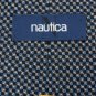 #1A NAUTICA BLACK BLUE WHITE PATTERN SILK NECK TIE NECKTIE